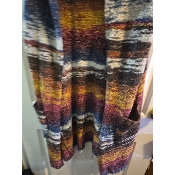 Rain + Rose Sleeveless Hooded Long Boho Cardigan Sweater. Wool Blend. Size Small - Picture 6 of 12